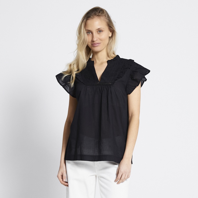 V-neck frill blouse "Ilona"